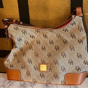Dooney & Bourke Tan and Brown Hobo Bag
